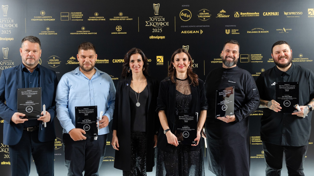 Με την τιμητική Διάκριση Top Notch για τα εστιατόρια της Αθήνας βραβεύτηκαν οι Σπύρος Κολέτσης (